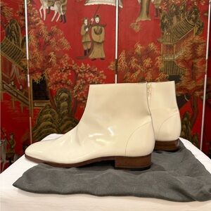 WHITE PATENT MENS TOM FORD DRESS BOOT